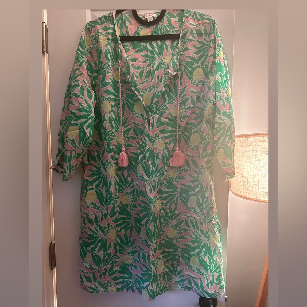 J. Crew Factory Green and Pink Swim Coverup